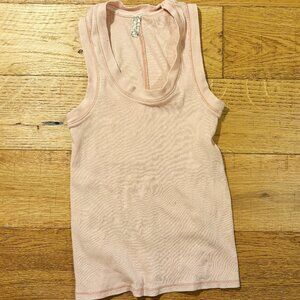 Free people light pink tank with stitching